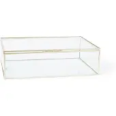 Vt wonen Opbergbox vtwonen Glass with Metal Golden Frame 21 x 33 x 9 cm