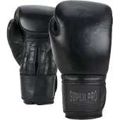 Super Pro Combat Gear Legend Lederen (kick)bokshandschoenen Zwart 18oz