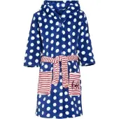 Playshoes Girls Badjas fleece zeepaardje - Blauw - Gr.110/116