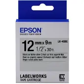 Epson LK-4SBE matte tape zwart op zilver 12mm (origineel)