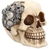 Nemesis Now Beeld/figuur Clockwork Cranium Schedel Creme