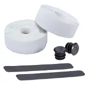 Bbb Cycling Stuurlint Racefiets - Zelfklevend Stuurtape met Stretch Materiaal - Antislip - Lengte: 200cm - Dikte: 2mm - Inclusief Stuurdoppen - Wit - RaceRibbon BHT-01