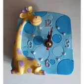 Geha Giraffe Kinderklok – Quartz – Roze of Blauw – Assorti – Kinderkamer Klokje