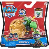 Paw Patrol Moto Pups Rocky rescue pup verzamelfiguur + politie badge