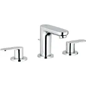 GROHE Eurosmart Cosmopolitan Driegats Wastafelkraan - Lage uitloop - Met trekwaste - Chroom