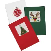 Pako compleet borduurpakket - drie kerstkaarten om zelf te borduren - 200.210 -voorgesorteerd garen - kruissteek - Aida - DIY kit