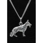 MOOYE ® - Collectie Zilveren Duitse herder ketting hanger - groot