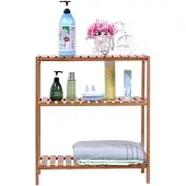 Songmics Bamboe plank met 3 niveaus, Natuurlijke kleuren