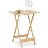 Relaxdays Bamboe klaptafel - balkontafeltje - bijzettafel - opklaptafel - houten tafeltje