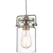 Kichler Elstead Brinley hanglamp, E27, geborsteld nikkel