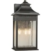 QUOIZEL LED Wand Buitenlamp Livingston | 3X E14 Max 40W | IP44 | Dimbaar | Imperial Bronze