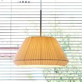 Bover Hanglamp Mei 38, dimbaar, crème / amber, Woon-/ Eetkamer, Textiel / Stof / Zijde, Design, Hanglamp