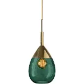 Ebb & Flow Glazen hanglamp Lute, dimbaar, groen, Woon-/ Eetkamer, Glas, Design, hanglamp