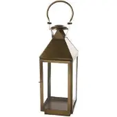 Cosy@home Lantaarn Brass - Geelkoper Vierkant Metaal 19x19xh53,25 Classic
