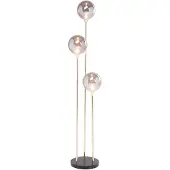 Kare Design vloerlamp Al Capone Tre, messing / goud, Woon-/ Eetkamer, Glas, Modern, vloerlamp