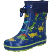 Beck Regenlaarzen 'Mini Dino' blauw / mosterd / lichtgroen / vuurrood / wit