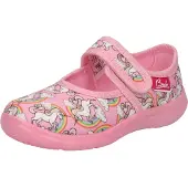 Beck Huisschoenen 'Rainbow' nude / limoen / lichtgroen / rosa / wit