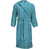 The One Towelling Badjas Turquoise Capuchon - L/XL