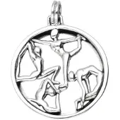 MOOYE ® - Collectie Zilveren Yoga in ring kettinghanger
