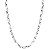 Lucardi Heren Ketting gourmetschakel - Echt Zilver - Ketting - Vaderdag Cadeautje - 42 cm - Zilverkleurig