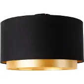 QAZQA Moderne plafondlamp zwart met goud 47 cm duo kap - Combi