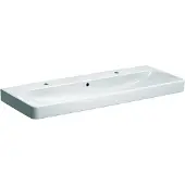 Geberit Smyle Square - Dubbele wastafel 120x48 cm, met overloop, 2 kraangaten, wit 500.253.01.1