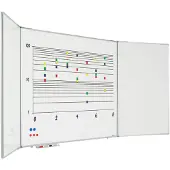 Smit Visual Meervlaksbord / inklapbaar whiteboard emaille - 120x200 cm - 5 zijdes