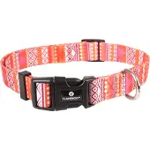 Flamingo Syb - Halsband Honden - Halsband Syb Oranje/roze/wit M 40-55cm 20mm - 1st - 127998 - 1st