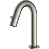 Hotbath Fonteinkraan cobber 1-knop gebogen 19.3 cm rond geborsteld nikkel