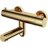 Hotbath Badthermostaat Cobber Opbouw Wegdraaibare Omstel 2-knop Gepolijst Messing Living Colours