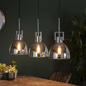 Gister&Vandaag Hanglamp Juul 3L Industrial Chromed, Rond, Hanglamp Juul 3L Industry chromed glass