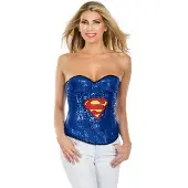 Rubies Supergirl Sequin Corset - Kostuum Volwassenen - Maat L - 42/44