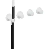 Hotbath Cobber CB7171EXT afbouwdeel inbouwthermostaat met staafhanddouche aan houder en 2 stopkranen mat wit