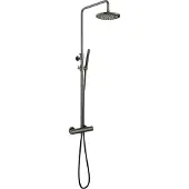Hotbath Cobber SDS9 opbouw regendoucheset met ronde handdouche en 30cm ronde hoofddouche aan glijstang verouderd ijzer
