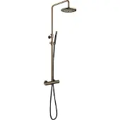 Hotbath Cobber SDS9AB thermostatische opbouw doucheset met 30cm hoofddouche verouderd messing