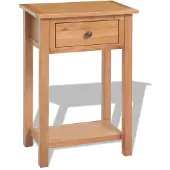 vidaXL Wandtafel 50x32x75 cm massief eikenhout