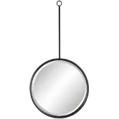 Clayre & Eef - spiegel 40*3*77 cm - zwart - ijzer - rond - 52S129