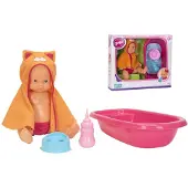 Falca plas en drinkpop met badje 38 cm 4 delig