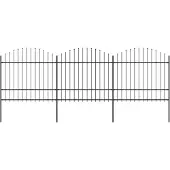 vidaXL Tuinhek met speerpunt staal 504x175 cm zwart