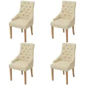 vidaXL Eetkamerstoelen 4 stuks crème stof online kopen