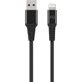 Xqisit Extra Sterk Gewoven Lightning naar USB-A kabel - Wit 200 cm Synchroniseren Opladen