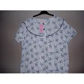 Fine woman Dames nachthemd gebloemd blauw M