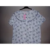 Fine woman Dames nachthemd gebloemd blauw L