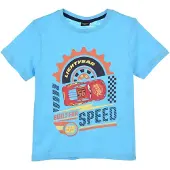 Disney Cars Shirt - Built for Speed - Blauw - Maat 122/128 (8 jaar)