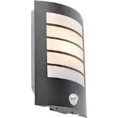 QAZQA Buiten wandlamp zwart IP44 met bewegingssensor - Miro