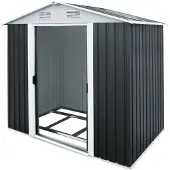 Gardebruk Metalen Tuinhuis - 1,8m² met Fundering & Deuren – Antraciet