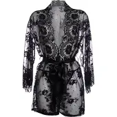 Christine le Duc - Kanten Kimono Graceful - Zwart - 2XL/3XL