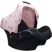 Andre merker Zonnekap voor baby autostoel roze Heart