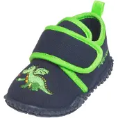 Playshoes Huisschoenen 'Drache' marine / limoen / neongroen / donkeroranje