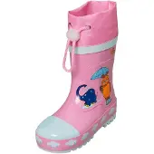 Playshoes Regenlaarzen 'Maus & Elefant' navy / lichtblauw / oranje / rosa